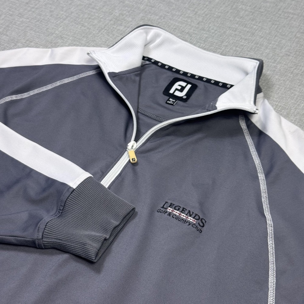FootJoy Legends Golf Country Club 1/4 Zip Pullover Shirt Mens M Gray Performance